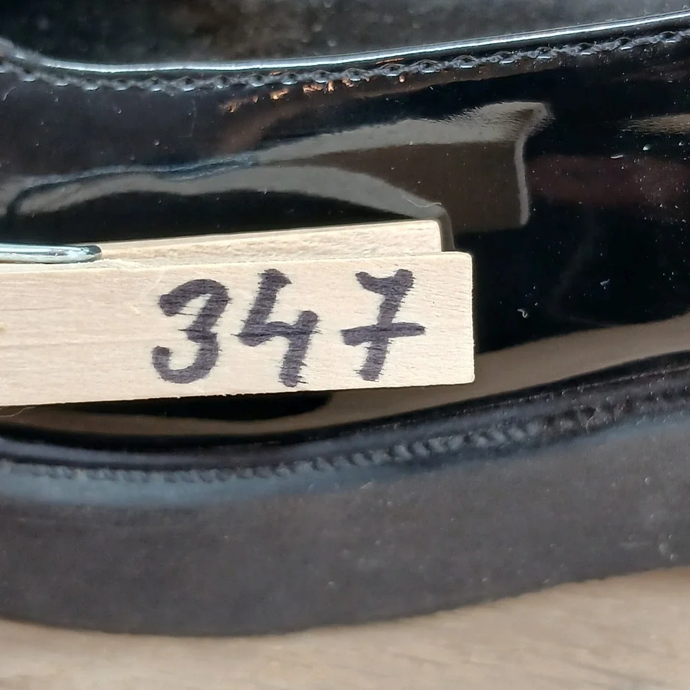 Steve Madden Jgene Flats Girls 4 Black Patent Mary Jane Platform Goth Preppy